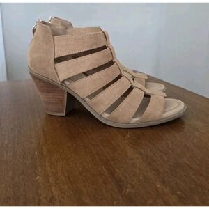 Dr Scholls Chaser Gladiator Sandals‎ Women's 8 Heeled  Microfiber Suede Shoes